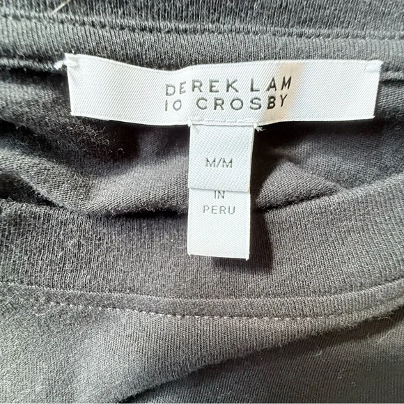 Derek Lam 10 Crosby Puff Sleeve Cotton Top Black Modern Size M